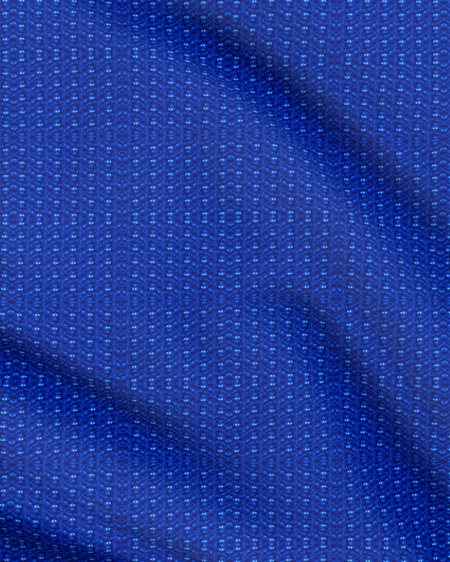 Electric Blue Ocean Ripple Fabric