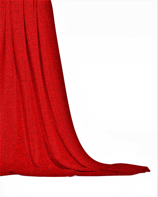 A red fabric with a touch of black colour.