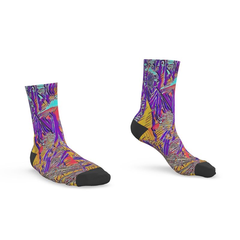 Unisex socks with Ra image print.