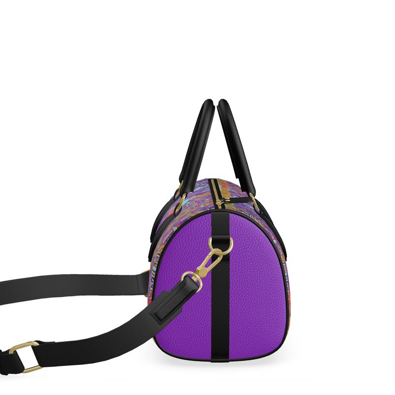 The Other side of the duffle bag is in purple colour.